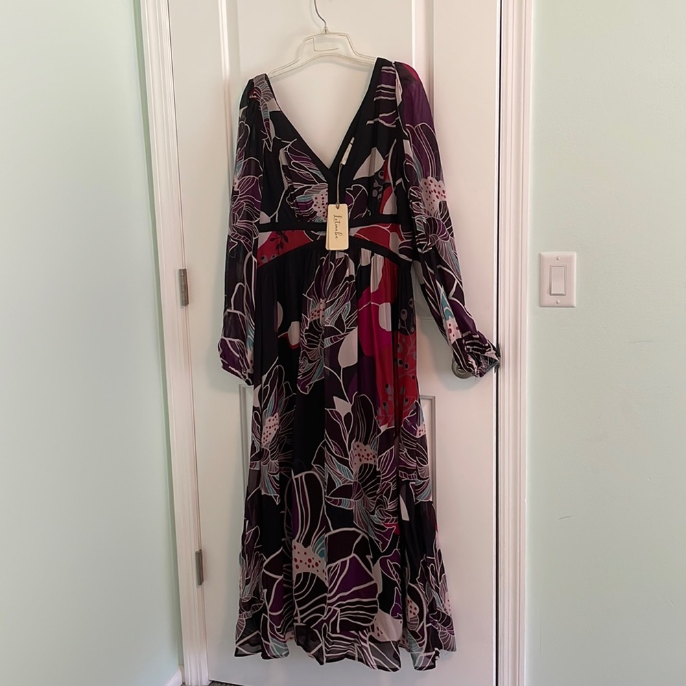 Anthropologie Letmebe long dress XL. Deep V neck